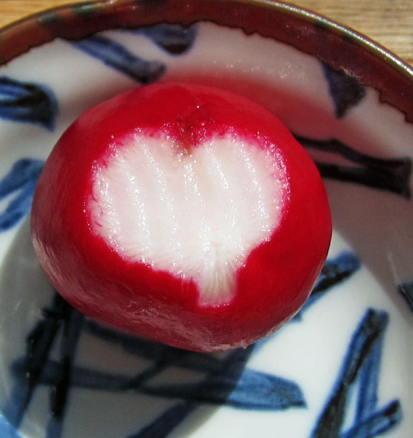 heart shape on a radish
